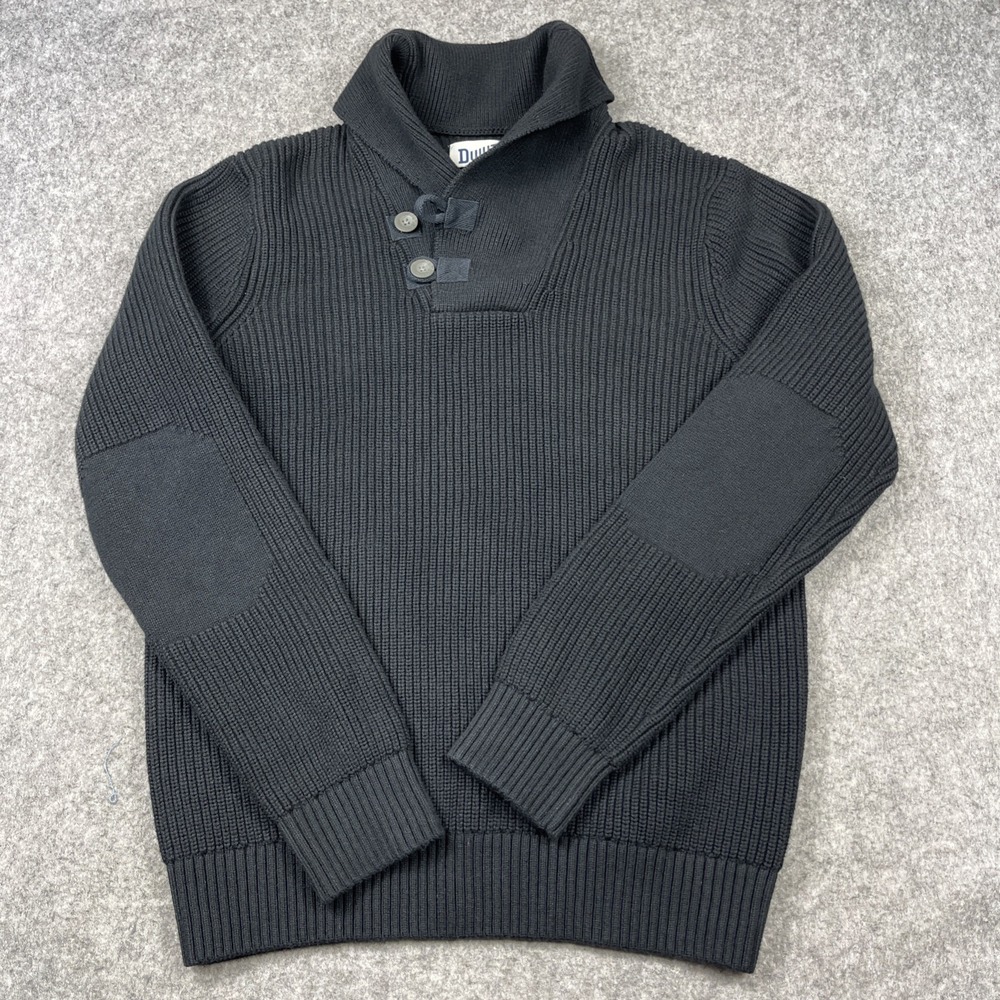 Duluth Brigadier Shawl Collar Sweater‎ Mens Medium Blue Heavy Chunky Outdoor